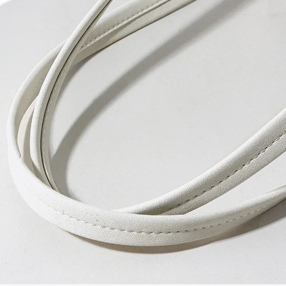 Minimalist White Box Tote – Structured Genuine Leather Shoulder Bag for Everyday Elegance