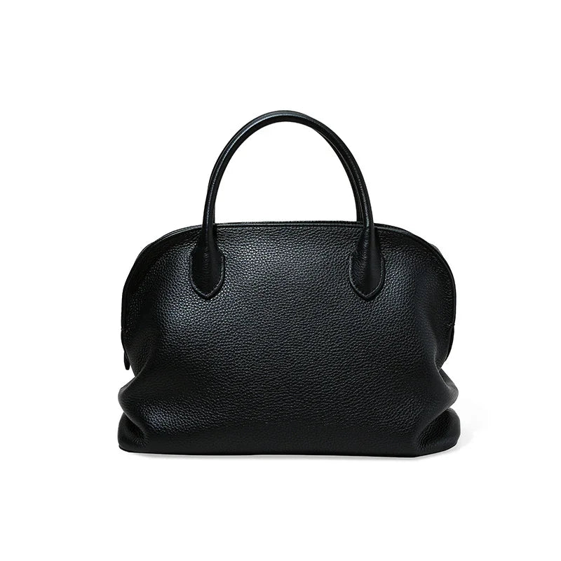 Minimalist Leather Tote Bag – Genuine Leather Commuter Handbag for Women