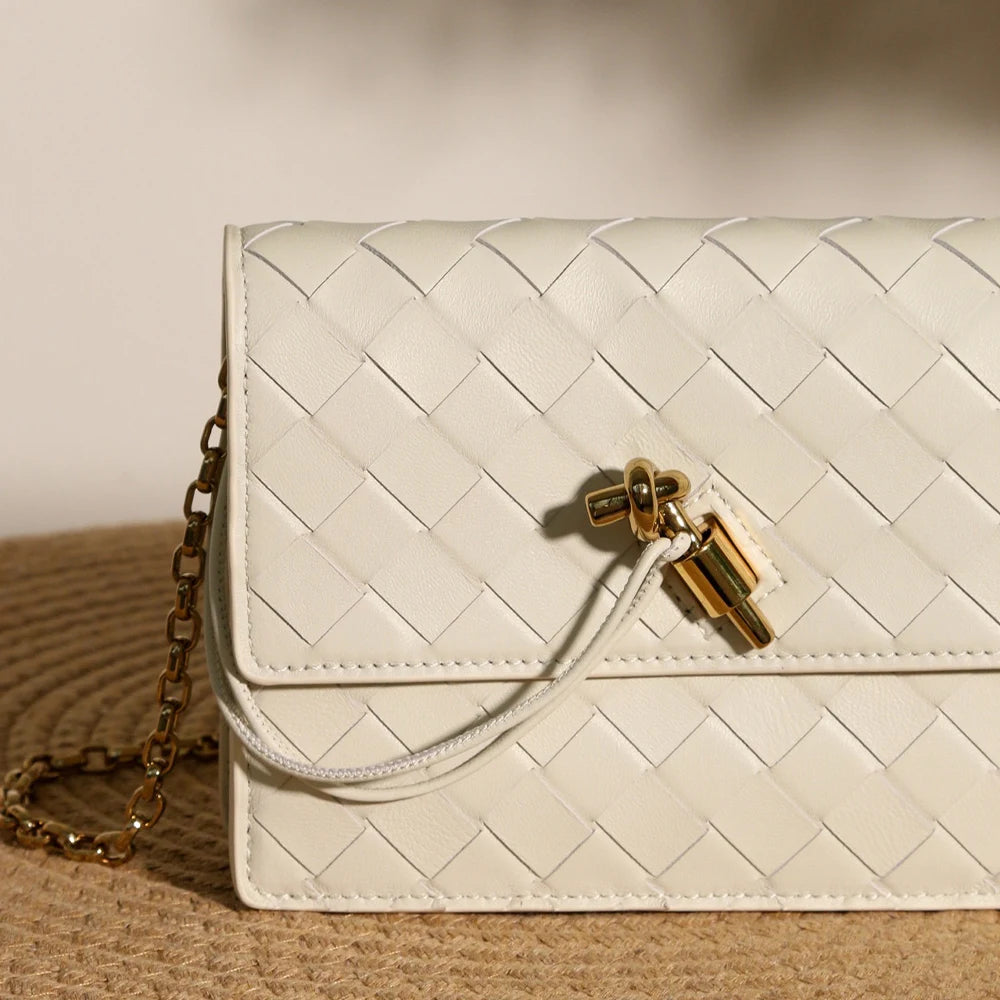 Artisanal Woven Leather Envelope Card Case