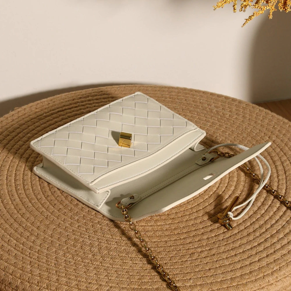 Artisanal Woven Leather Envelope Card Case