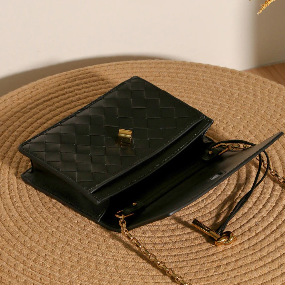 Artisanal Woven Leather Envelope Card Case