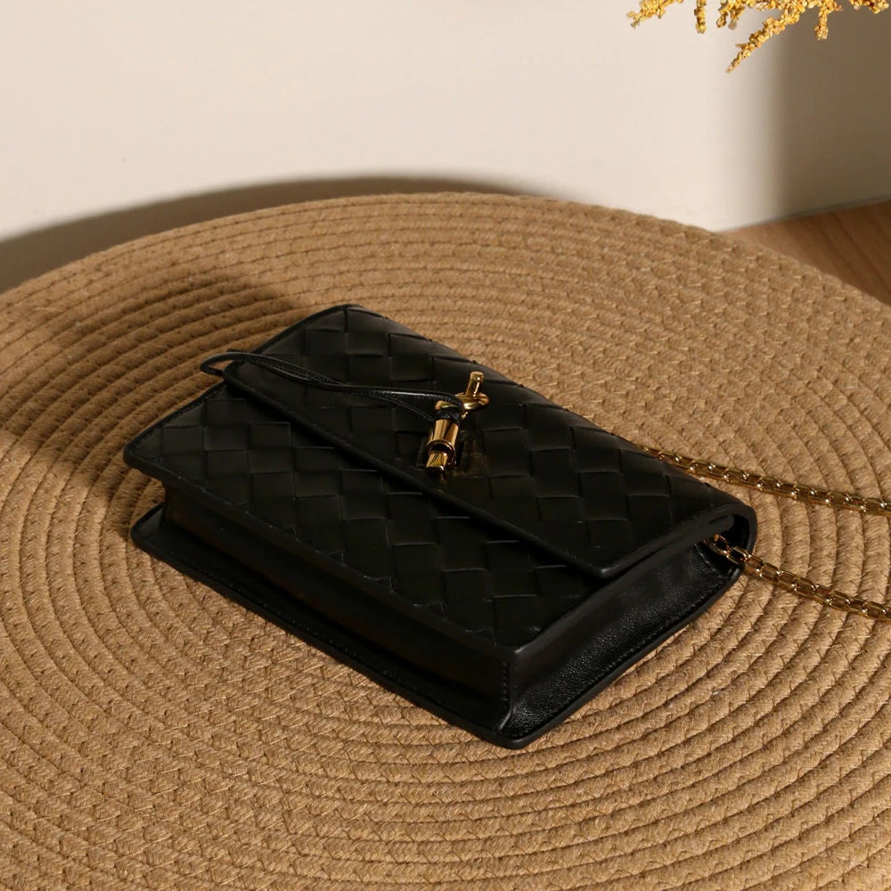 Artisanal Woven Leather Envelope Card Case
