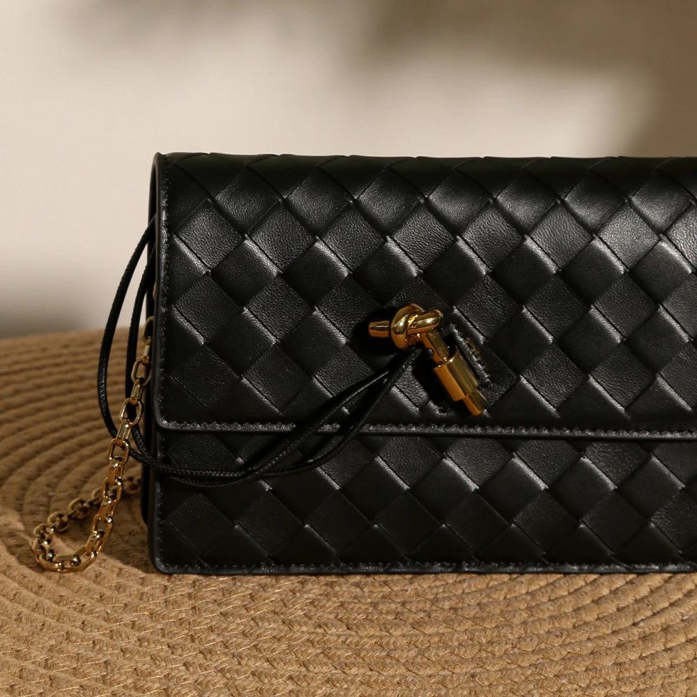 Artisanal Woven Leather Envelope Card Case