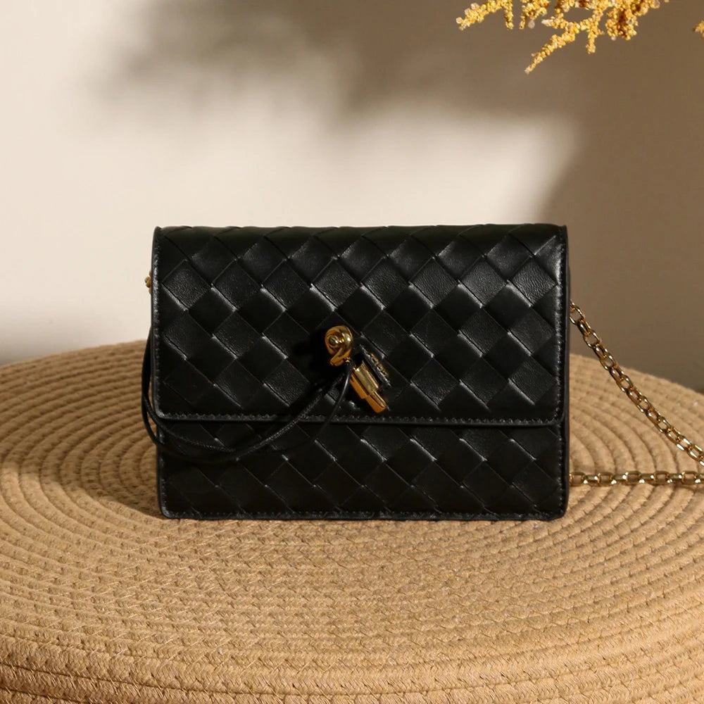 Artisanal Woven Leather Envelope Card Case