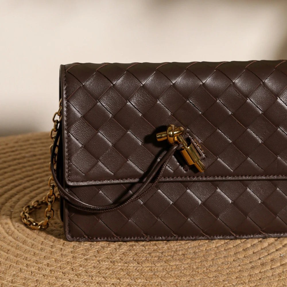 Artisanal Woven Leather Envelope Card Case