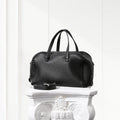 Black Boston Calfskin Leather Bag,Small