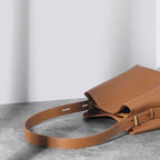 Women's Leather Shoulder Bag Lady Cute Genuine Leather Bag【Black】 - CIVIBUY