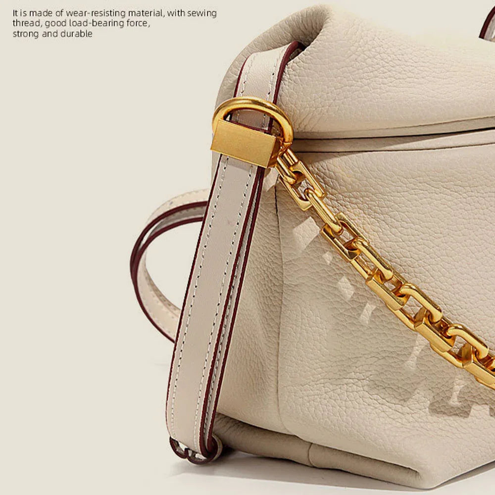 Women's Leather Shoulder Bag Cute Genuine Leather Bag【white】 - CIVIBUY