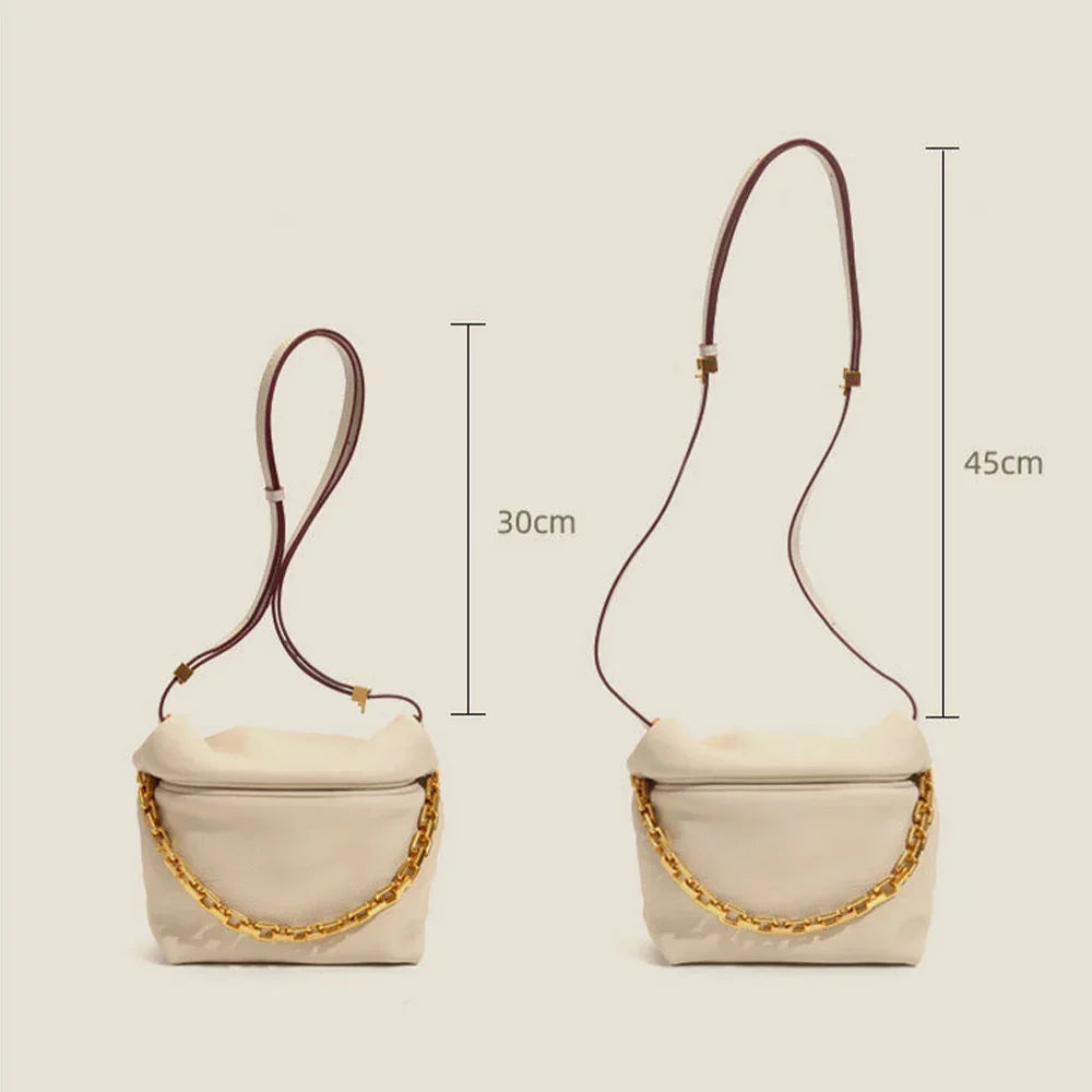 Women's Leather Shoulder Bag Cute Genuine Leather Bag【white】 - CIVIBUY