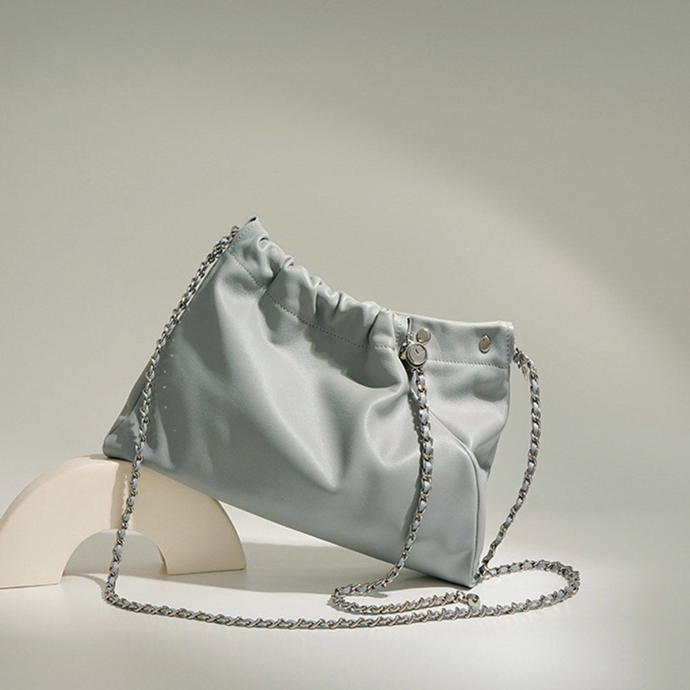 Cowhide bag double pocket shoulder cross bag【Mint】 - CIVIBUY