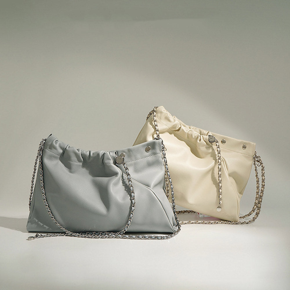 Cowhide bag double pocket shoulder cross bag【Mint】 - CIVIBUY