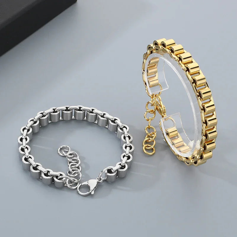 Men's Franco Link Bracelet – Stainless Steel with Yellow Finish