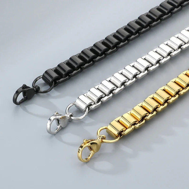 Men's Franco Link Bracelet – Stainless Steel with Yellow Finish