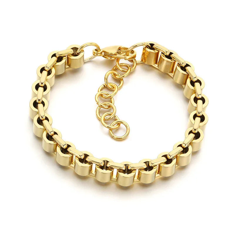 Men's Franco Link Bracelet – Stainless Steel with Yellow Finish