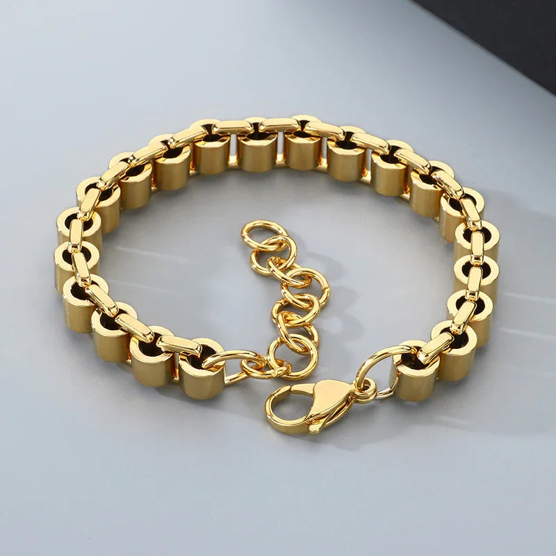 Men's Franco Link Bracelet – Stainless Steel with Yellow Finish