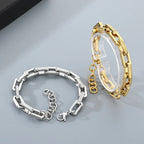 Gold 6mm Polished and Textured Fancy Link Bracelet