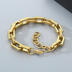 Gold 6mm Polished and Textured Fancy Link Bracelet