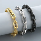 Gold 6mm Polished and Textured Fancy Link Bracelet