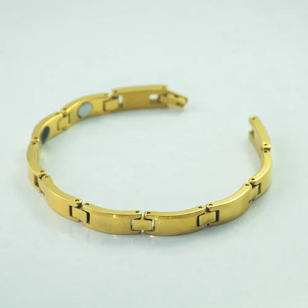 Gold Magnetic Tungsten Bracelet for Women Therapy Jewelry for Pain Relief, Energy & Circulation Support