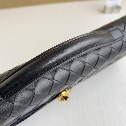 Black Snag  buttery smooth leather clutch with a top handle bag,lambskin