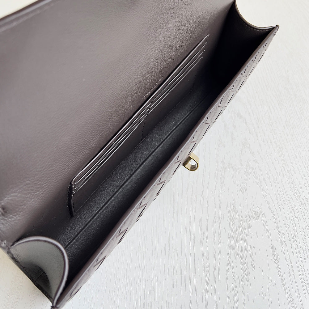 Black Snag  buttery smooth leather clutch with a top handle bag,lambskin