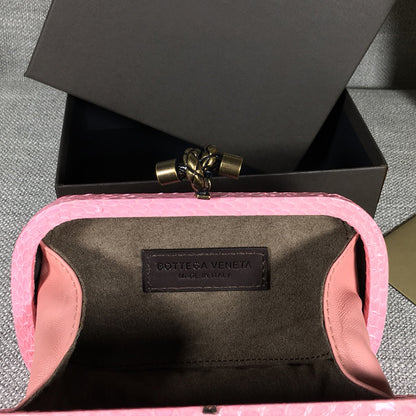 Luxury Woven Silk Clutch woven Pink Small Clutch with Knot Detail,Pink