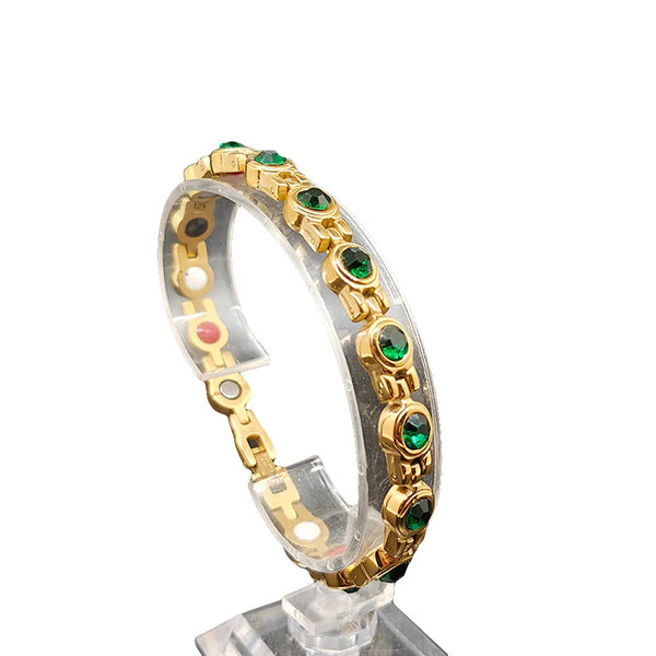 Magnetic Therapy Bracelet for Women Titanium Magnet Sparkly Link