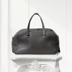 Luxury Line Mark Semi-Shoulder Boston Bag,Grey