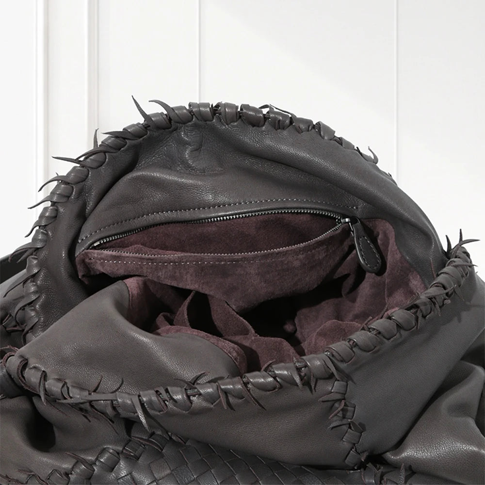 Bella Medium Leather Shoulder Bag,Brown