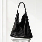 Medium Leather Shoulder Bag | Luxury Black Genuine Leather Handbag