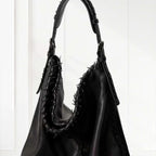 Medium Leather Shoulder Bag | Luxury Black Genuine Leather Handbag