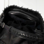 Medium Leather Shoulder Bag | Luxury Black Genuine Leather Handbag
