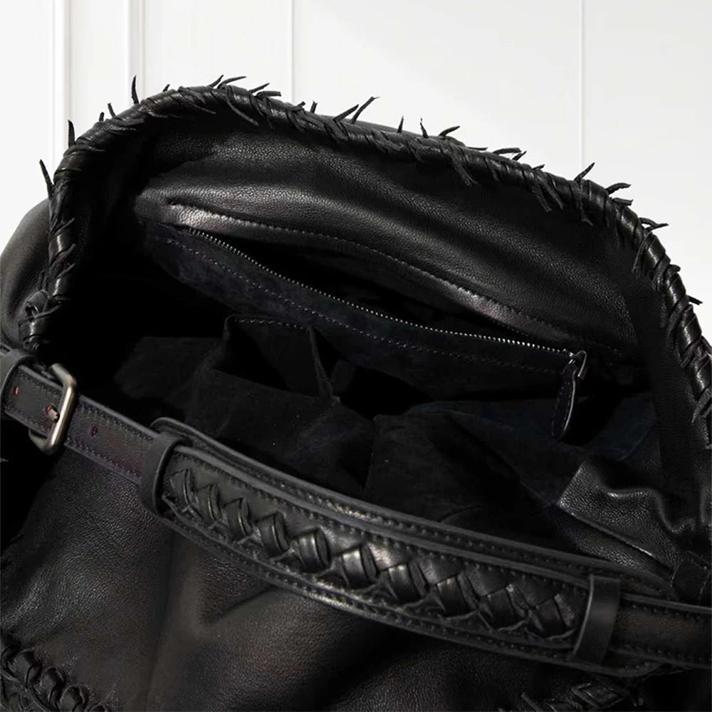 Medium Leather Shoulder Bag | Luxury Black Genuine Leather Handbag