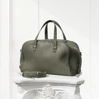 Luxury Line Semi-Shoulder Boston Bag,Black