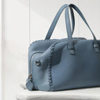 Luxury Line Mark Semi-Shoulder Boston Bag,Grey