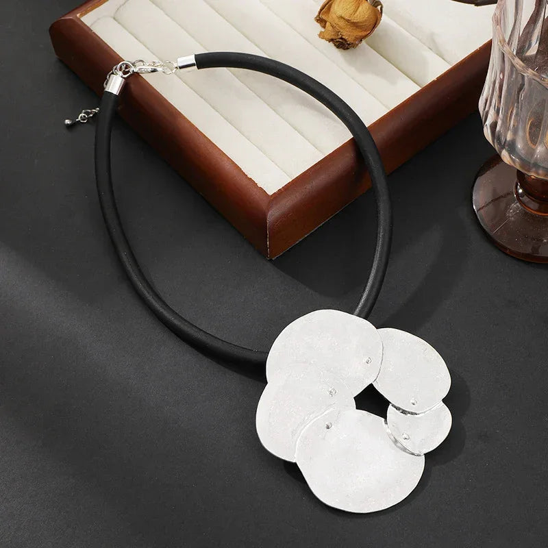 Modern Abstract Gold Pendant Necklace