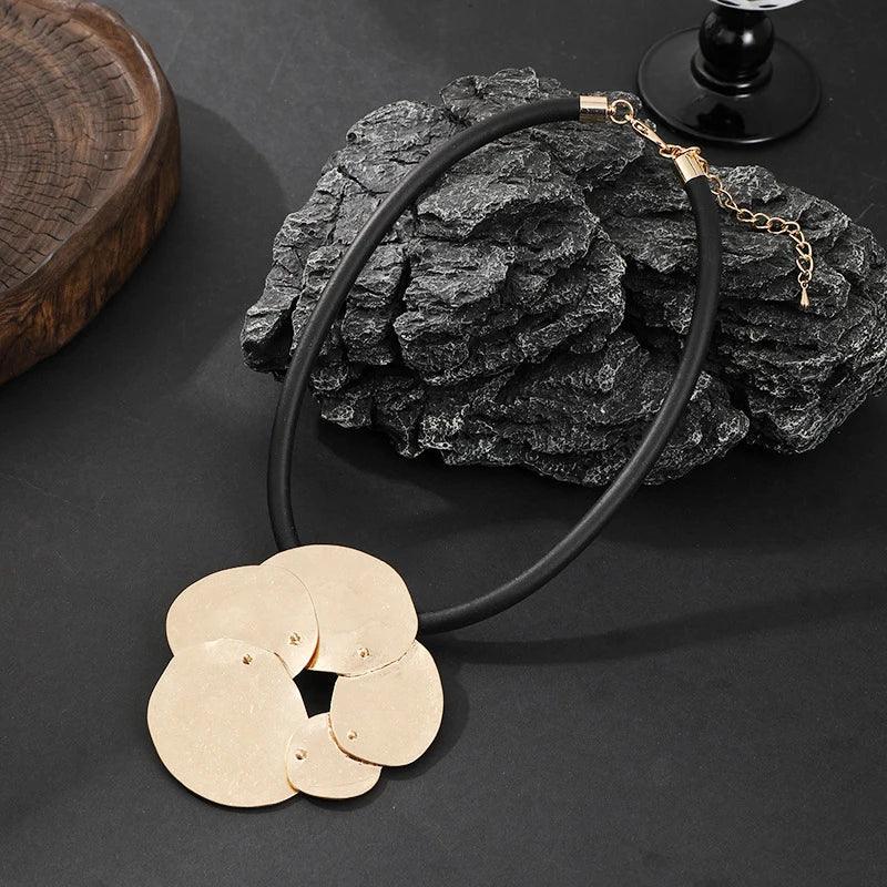 Modern Abstract Gold Pendant Necklace