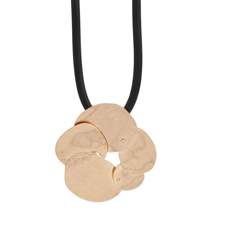 Modern Abstract Gold Pendant Necklace