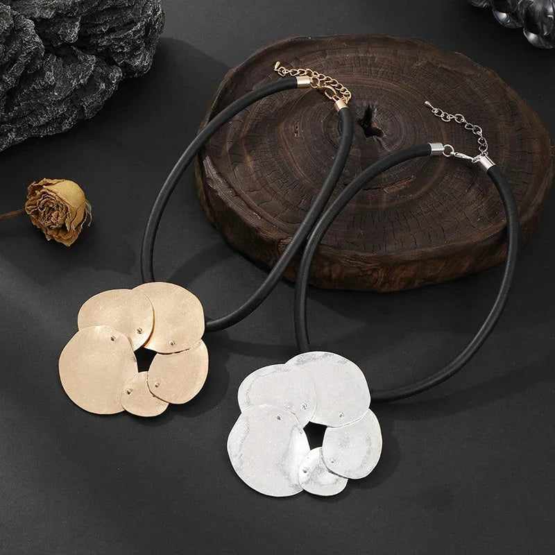 Modern Abstract Gold Pendant Necklace