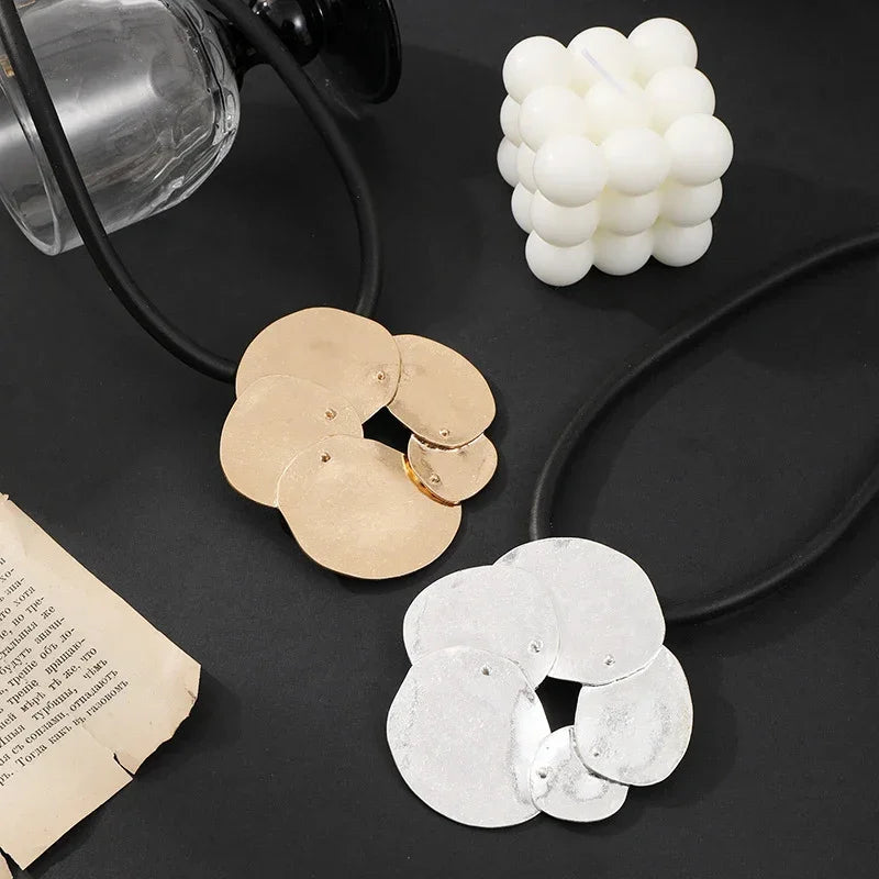 Modern Abstract Gold Pendant Necklace