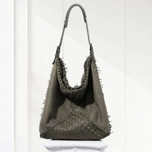 Medium Leather Shoulder Bag | Luxury Green Genuine Leather Handbag