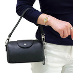 Mini Barrel Shoulder Bag – 100% Calfskin Leather Handbag for Women