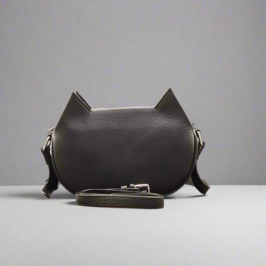 Lovely Middle Size Cat Crossbody Bag,Cowhide