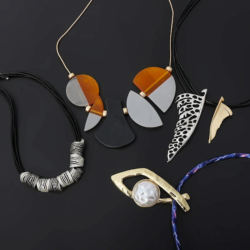 Chunky Orange & Silver Acrylic Jewelry for Women