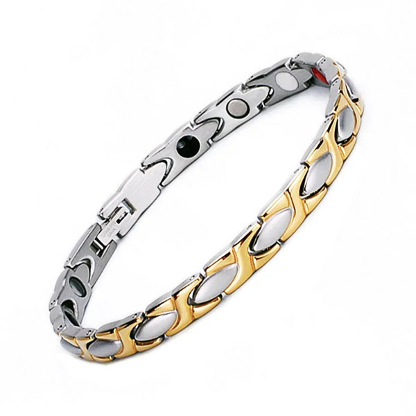 Magnetic Therapy Bracelet for Women Titanium Magnet Link Pain Relief ,Multicolor