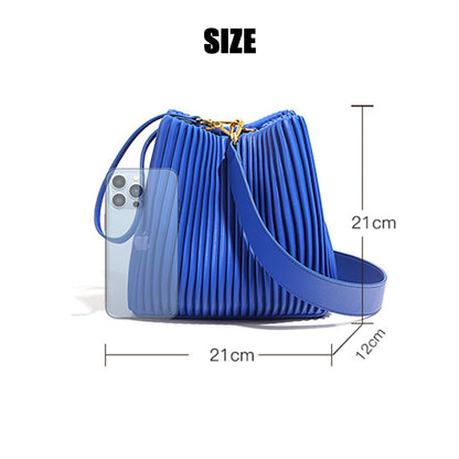 Carrie Blue Medium Shoulder Genuine Leather Bag - CIVIBUY