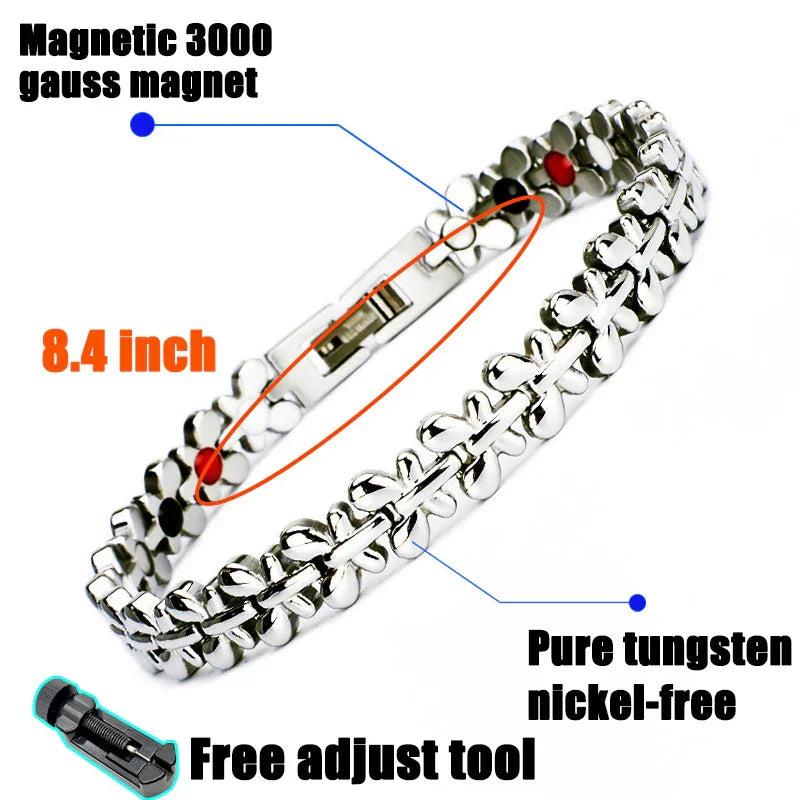 Stainless Magnetic Therapy Bracelet Health Care Gift for Womens - CIVIBUY