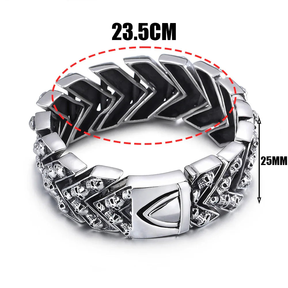 Heavy Study Steel Large Link Motorcycle Bike Bracelet, crafted for durability and style under $30