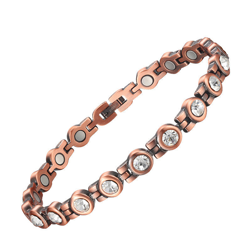 Sparkly Effective Women Magnetic zircon Copper Bracelets for Arthritis pains - CIVIBUY
