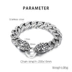 stainless steel bracelet for men snake style bracelet K-6 - CIVIBUY